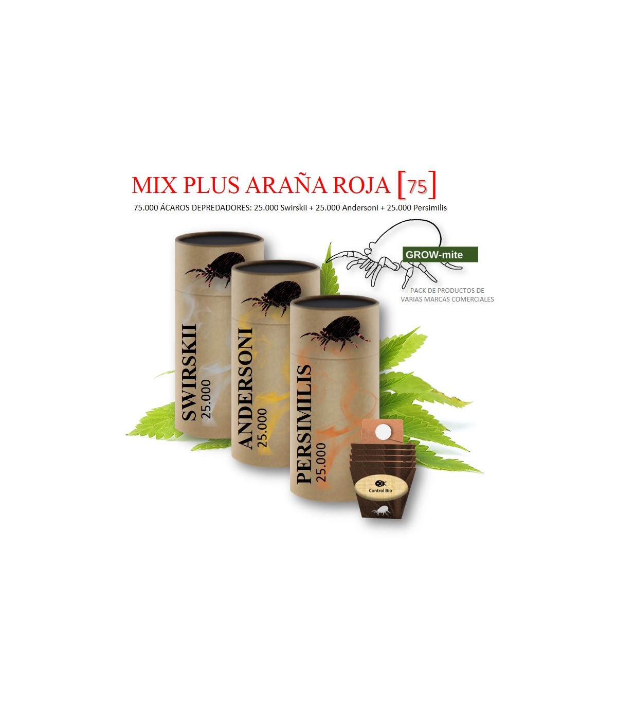 MIX PLUS [70] ARAÑA ROJA / CÓCTEL ESPECIAL DE ÁCAROS DEPREDADORES