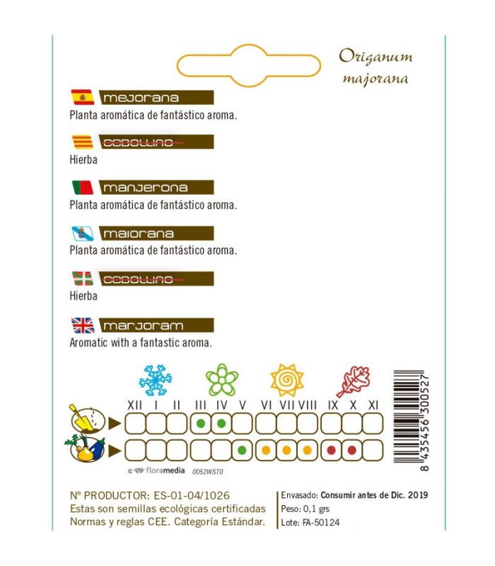 MEJORANA Origanum majorana semillas