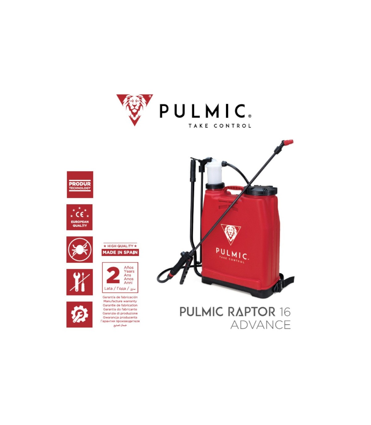 Pulverizador de mochila Pulmic Raptor 12 L