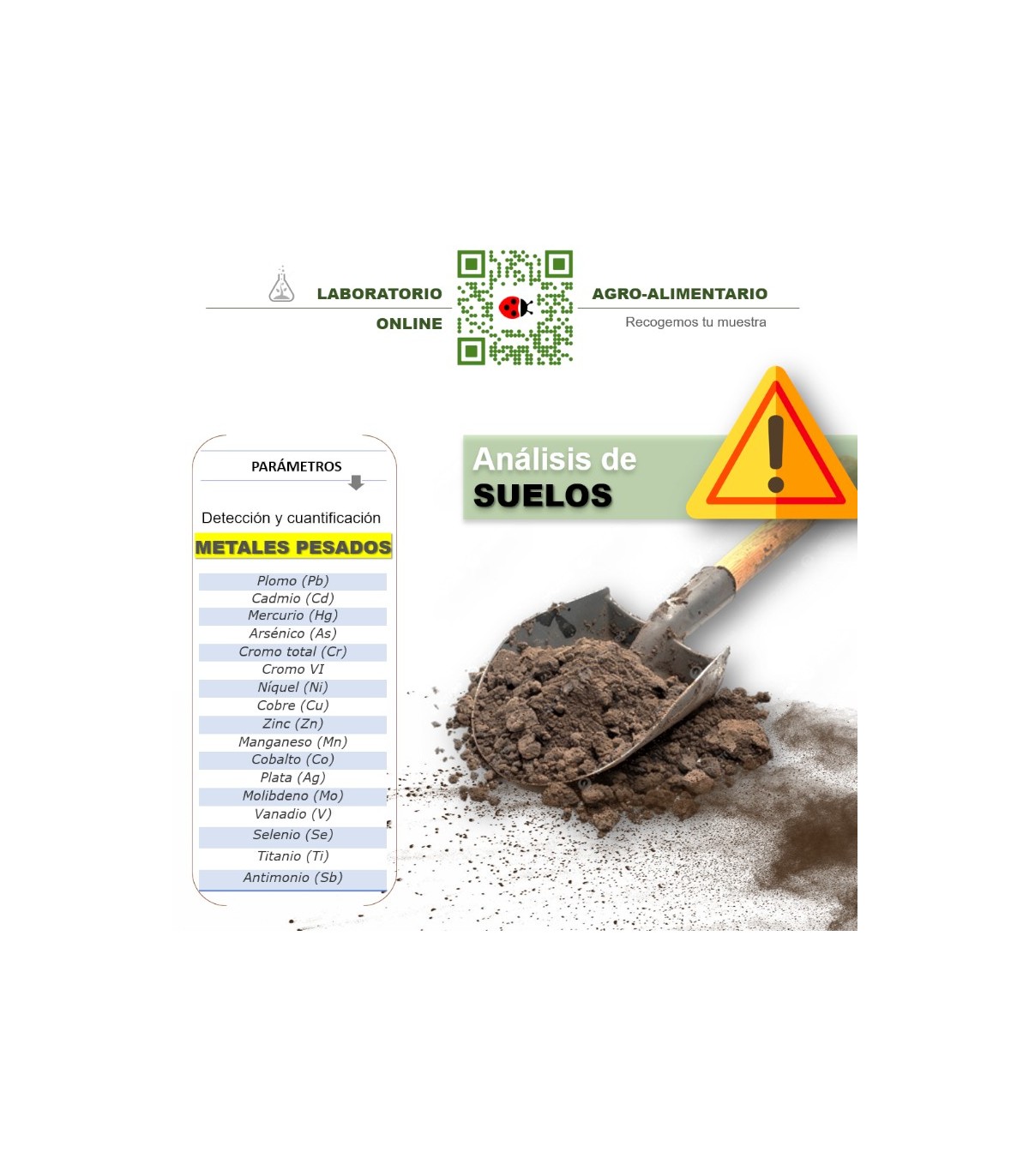DETECCIÓN DE METALES PESADOS EN SUELO (x 1 ud)