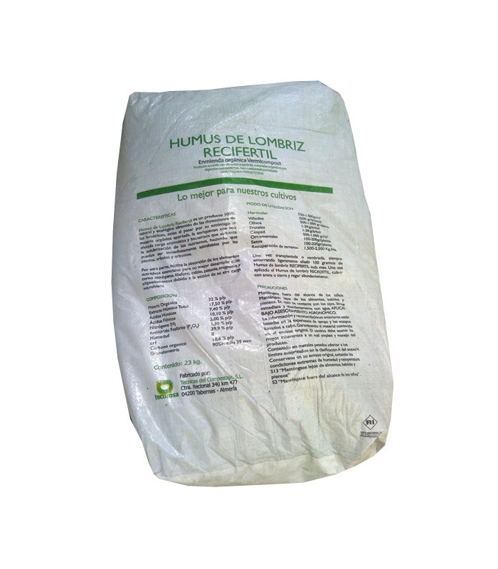 humus de lombriz RECIFERTIL  saco 23 kg